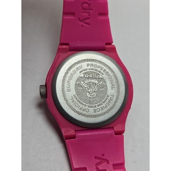 Superdry Pink Urban Silicone Quartz Watch Purple Dial New Battery 5 ATM 38mm Fun main image 9